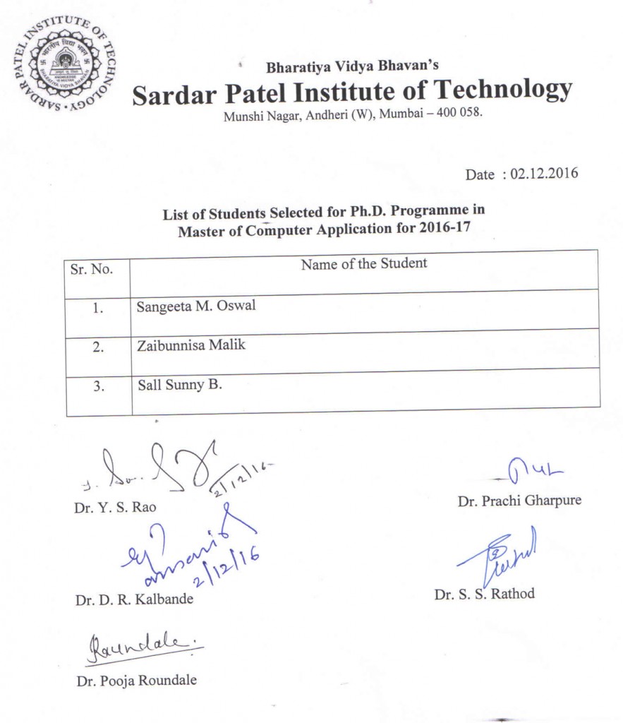 list-of-students-selected-for-ph-d-programme-in-mca-2016-17