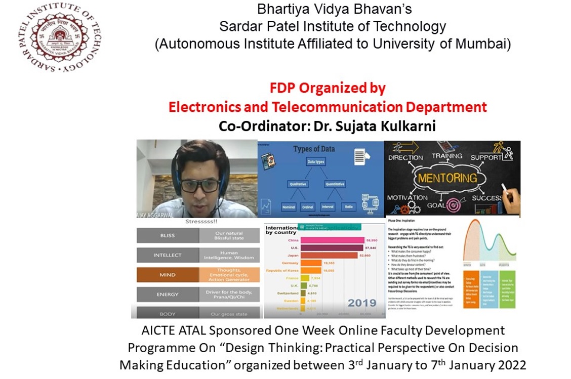 AICTE ATAL sponsored one week FDP on Design Thinking theme Practical Perspective on Decision Making Education